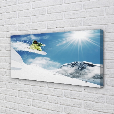 Tablouri canvas Omul de bord de munte zăpadă