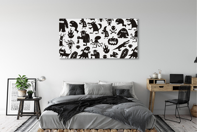 Tablouri canvas fundal alb creaturi negre