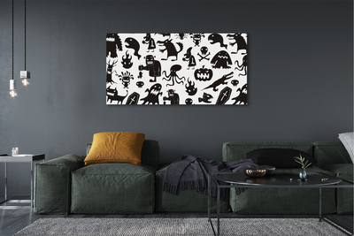 Tablouri canvas fundal alb creaturi negre