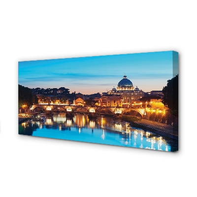 Tablouri canvas poduri fluviale Roma Sunset