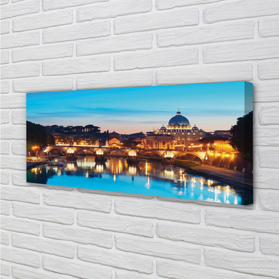 Tablouri canvas poduri fluviale Roma Sunset