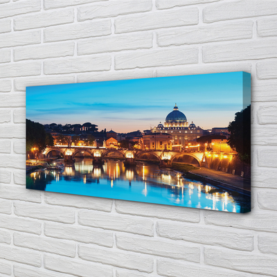 Tablouri canvas poduri fluviale Roma Sunset