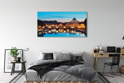 Tablouri canvas poduri fluviale Roma Sunset