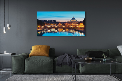 Tablouri canvas poduri fluviale Roma Sunset