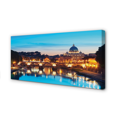 Tablouri canvas poduri fluviale Roma Sunset