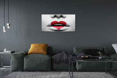 Tablouri canvas buzele Inima femeie