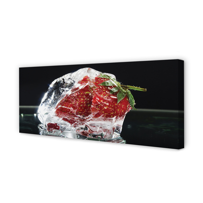 Tablouri canvas Strawberry în cub de gheață
