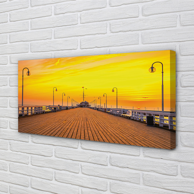 Tablouri canvas Gdańsk Pier apus de soare pe mare