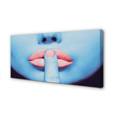 Tablouri canvas buze neon femeie