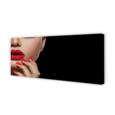 Tablouri canvas Femeia roșu buzele și unghiile