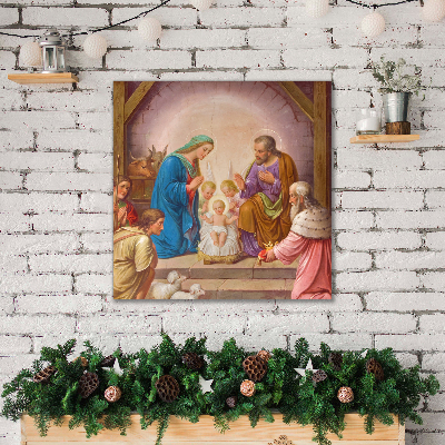 Tablou pe panza canvas Iisus Crăciunul grajd