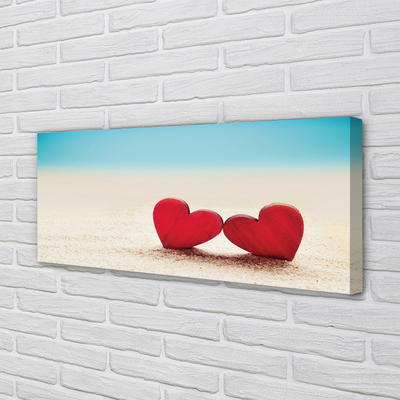Tablouri canvas Inima de nisip de mare roșu