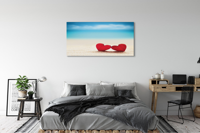 Tablouri canvas Inima de nisip de mare roșu