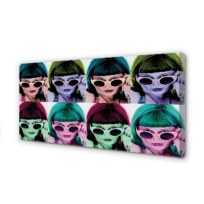Tablouri canvas ochelari de păr colorate pentru femeie