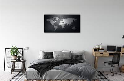 Tablouri canvas Negru fundal alb harta