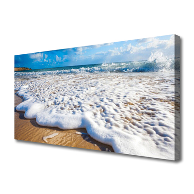 Tablou pe panza canvas Plaja stinca nisip Natura Albastru Maro