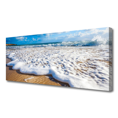 Tablou pe panza canvas Plaja stinca nisip Natura Albastru Maro
