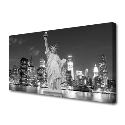 Tablou pe panza canvas Statuia Libertății din New York Case Gray