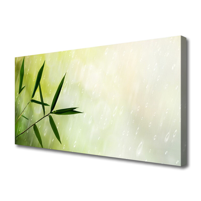 Tablou pe panza canvas Frunze de ploaie Floral Verde