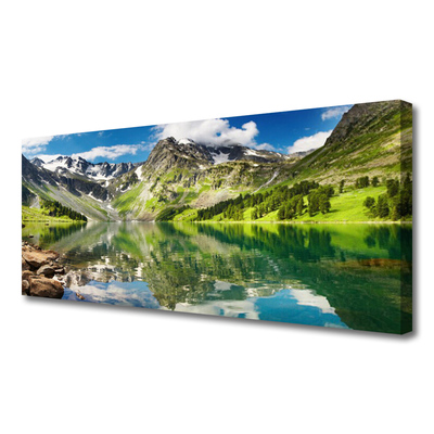 Tablou pe panza canvas Mountain Lake Peisaj verde albastru