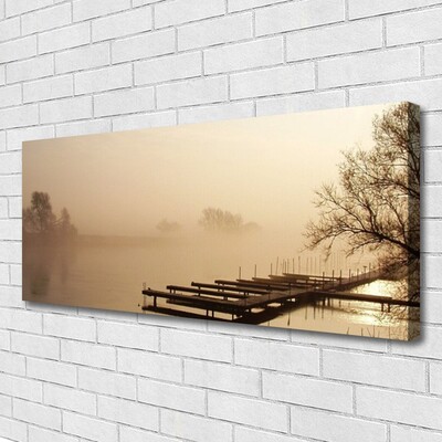 Tablou pe panza canvas Water Bridge Mist Peisaj sepia