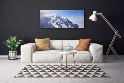 Tablou pe panza canvas Munții Peisaj Albastru Alb