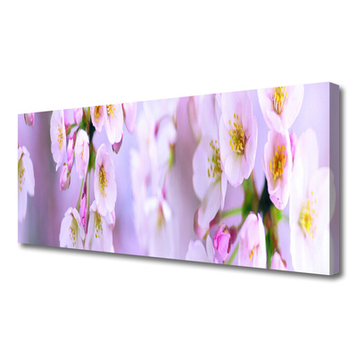 Tablou pe panza canvas Flori Floral Alb Violet