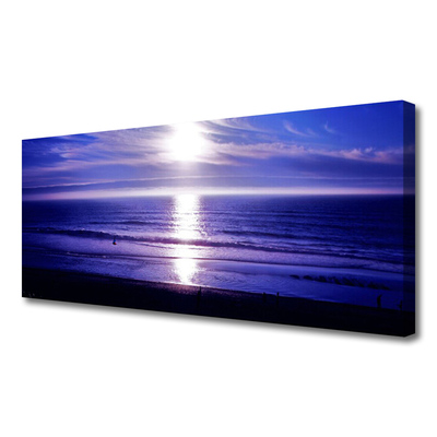 Tablou pe panza canvas Sea Sun Peisaj Alb Violet