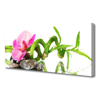 Tablou pe panza canvas Flori Floral Roz Verde Gri Alb