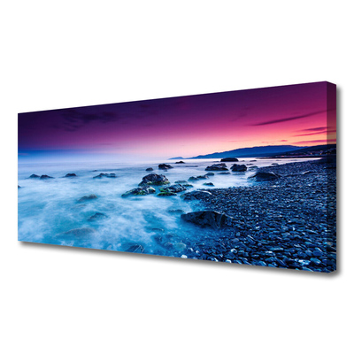 Tablou pe panza canvas Ocean Beach Peisaj violet roz albastru