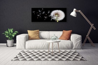 Tablou pe panza canvas Păpădie Floral Alb Negru