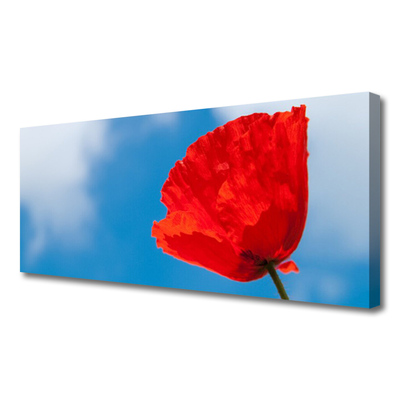 Tablou pe panza canvas Tulip Floral Roșu Albastru
