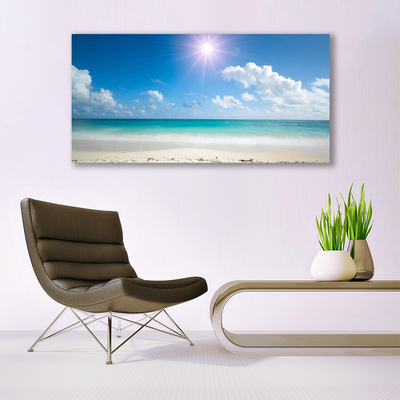 Tablou pe panza canvas Sea Sun Beach Peisaj Alb Albastru