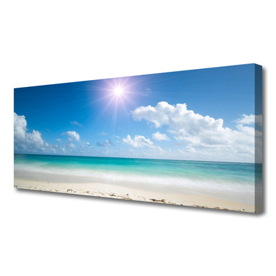 Tablou pe panza canvas Sea Sun Beach Peisaj Alb Albastru