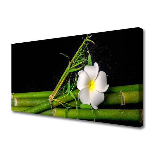 Tablou pe panza canvas Bamboo flori Floral Alb Verde