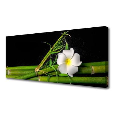 Tablou pe panza canvas Bamboo flori Floral Alb Verde