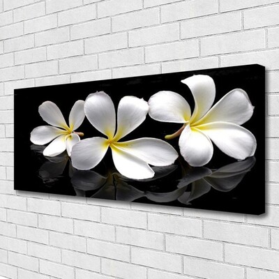 Tablou pe panza canvas Flori Floral Alb Negru