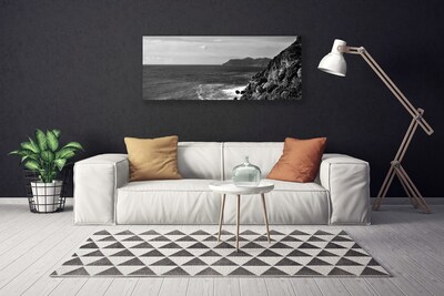Tablou pe panza canvas Marea Munții Peisaj Gray