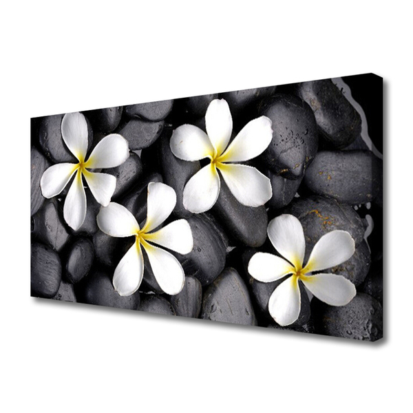 Tablou pe panza canvas Flori Floral alb