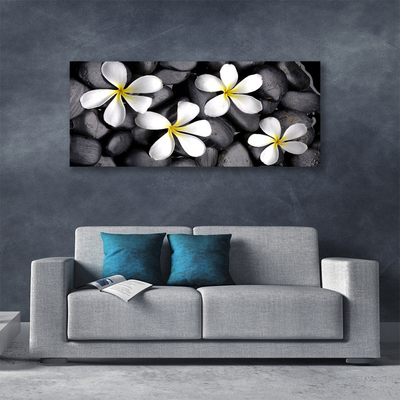 Tablou pe panza canvas Flori Floral alb