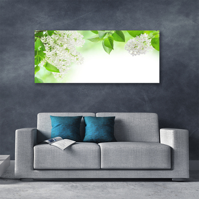 Tablou pe panza canvas Petale Floral Alb Verde