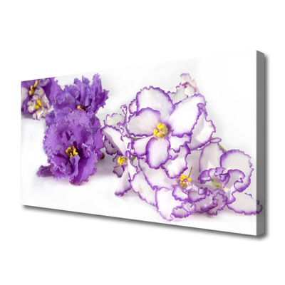 Tablou pe panza canvas Flori Floral Violet Alb