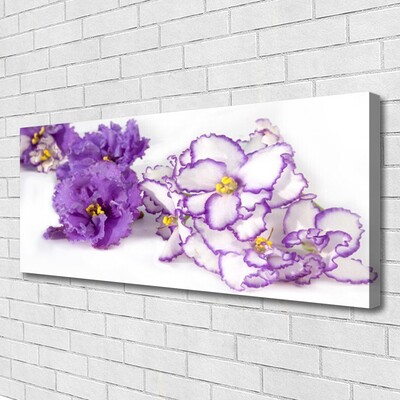 Tablou pe panza canvas Flori Floral Violet Alb