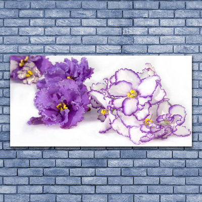 Tablou pe panza canvas Flori Floral Violet Alb