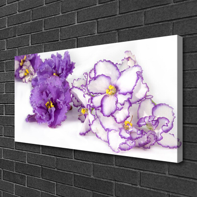 Tablou pe panza canvas Flori Floral Violet Alb