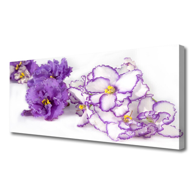 Tablou pe panza canvas Flori Floral Violet Alb