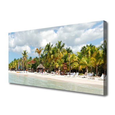 Tablou pe panza canvas Palm Beach Copaci Peisaj Brun Verde