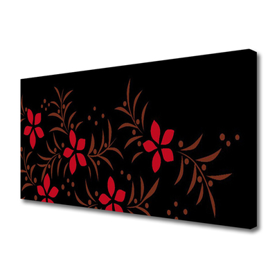 Tablou pe panza canvas Flori de Arta Roșu Galben