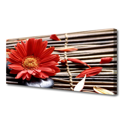 Tablou pe panza canvas Florale flori Roșu Galben