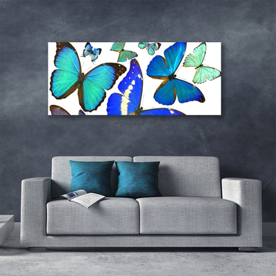 Tablou pe panza canvas Butterfly Natura Albastru Negru Violet